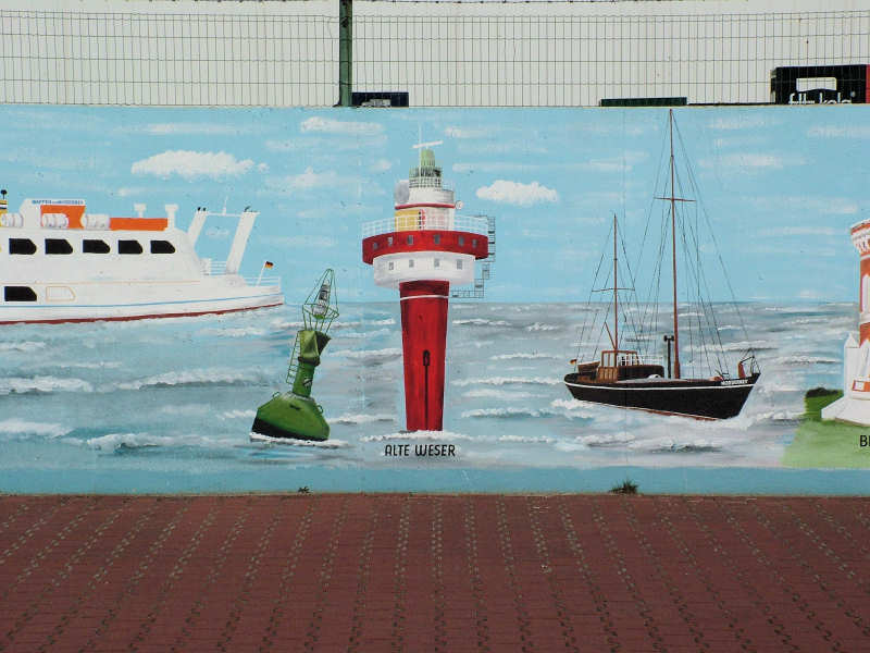 Wilfried Schlegel - Verschiedene Motive an der Hafenmauer (2006)