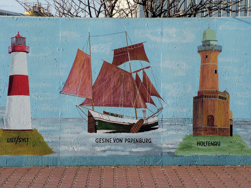 Wilfried Schlegel - Verschiedene Motive an der Hafenmauer (2006)