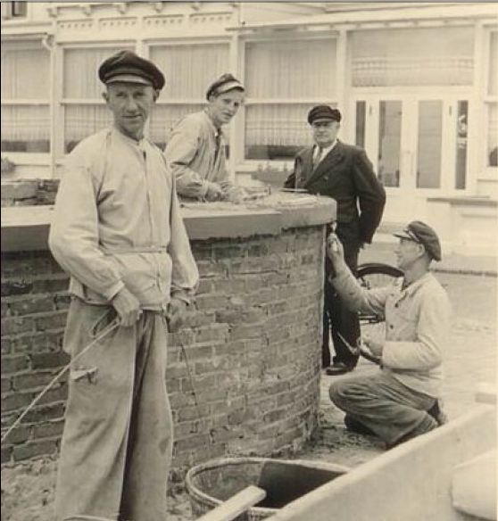 Bau der Veranda des Hauses Friedrichstraße/Ecke Damenpfad