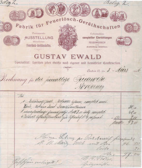 "Beleg 2" Neue Anschaffung am: 03.03.1886 "Beleg 2" Neue Anschaffung am: 03.03.1886