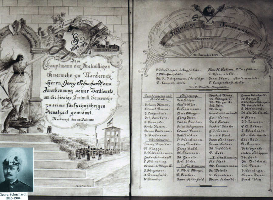 Ehrenurkunde für den Wehrführer Schuchardt 1899
