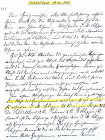 Protokollausschnitt 19.03.1905