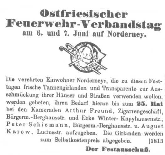 Feuerwehr Verbandstag auf Norderney 1925 Feuerwehr Verbandstag auf Norderney 1925