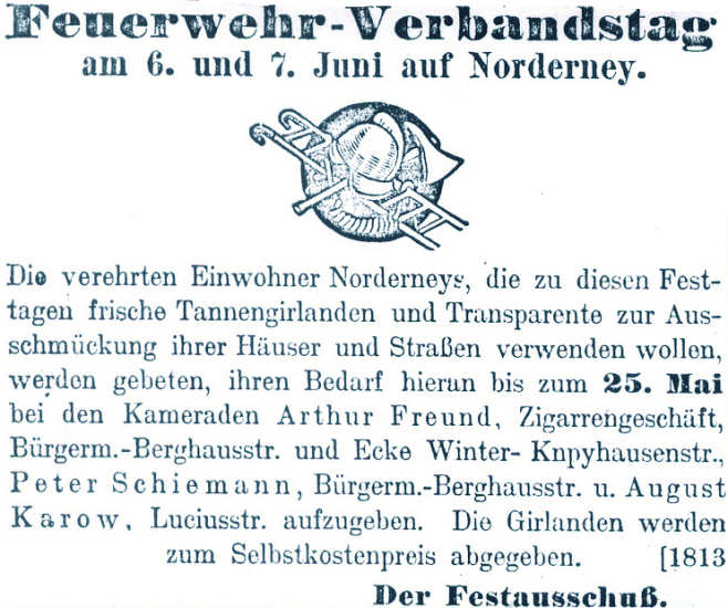 Feuerwehr Verbandstag auf Norderney 1925