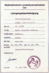 Lehrgangsbescheinigung