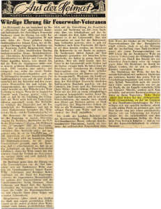 Stiftungsfest der Wehr am 15.01.1955 im Hotel "Rheinischer Hof"