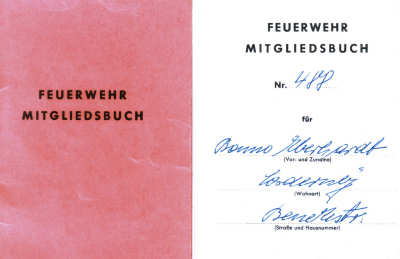 Feuerwehr Mitgliedsbuch