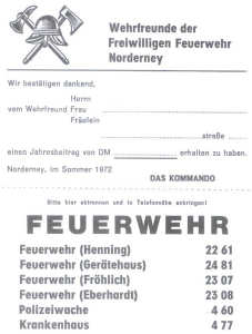 Spendenquittung für Wehrfreunde.