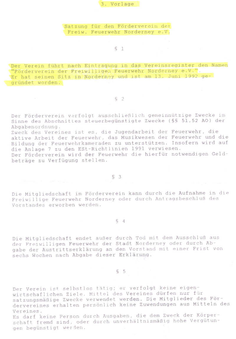 Satzung des Fördervereins Satzung des Fördervereins