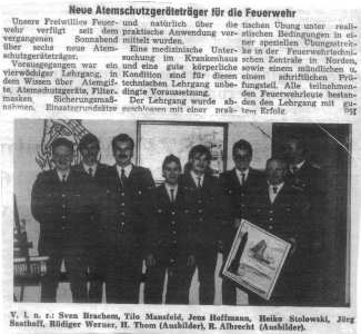 Atemschutzlehrgang in Norden im Oktober 1992