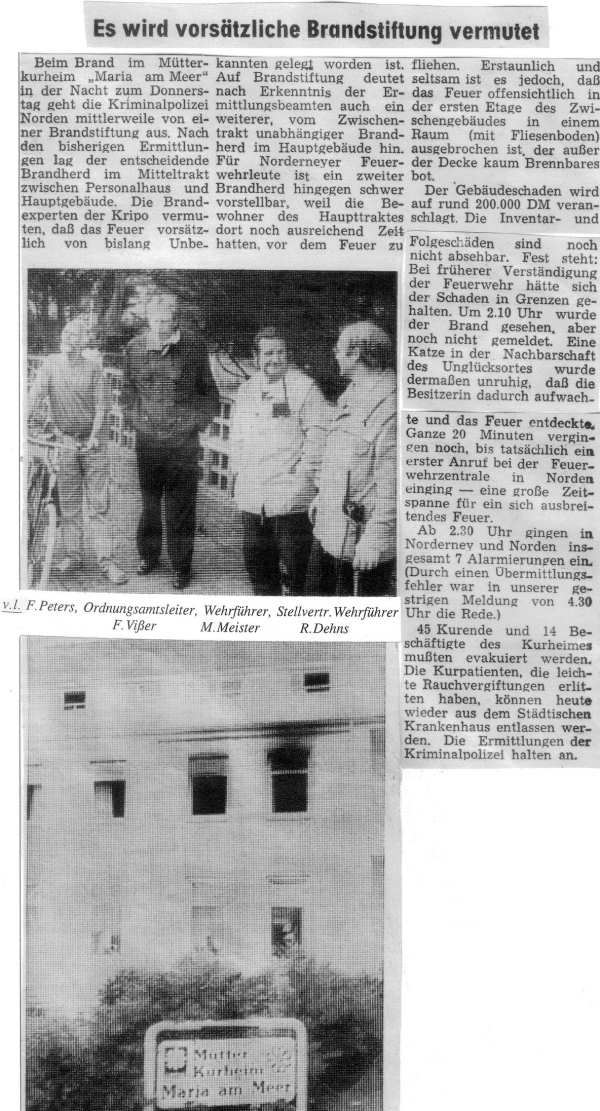 Großbrand am Mütterkurheim "Maria am Meer" - 05.08.1993 Großbrand am Mütterkurheim "Maria am Meer" - 05.08.1993