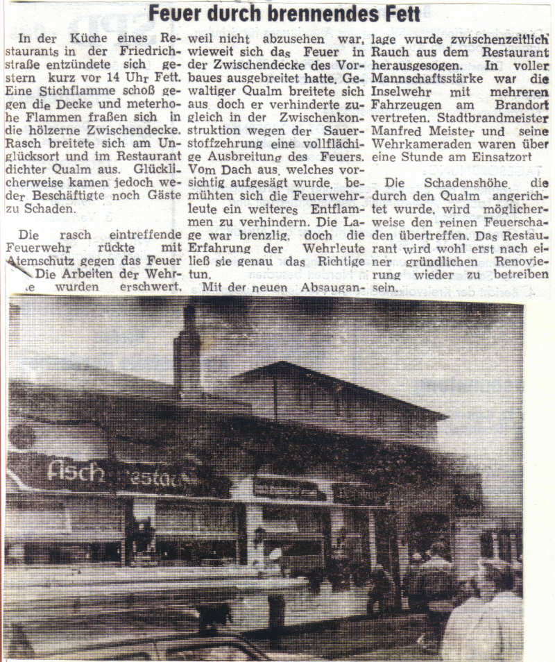 Das Fischrestaurant "Le Pirate" brennt - 14.09.1994 Das Fischrestaurant "Le Pirate" brennt - 14.09.1994