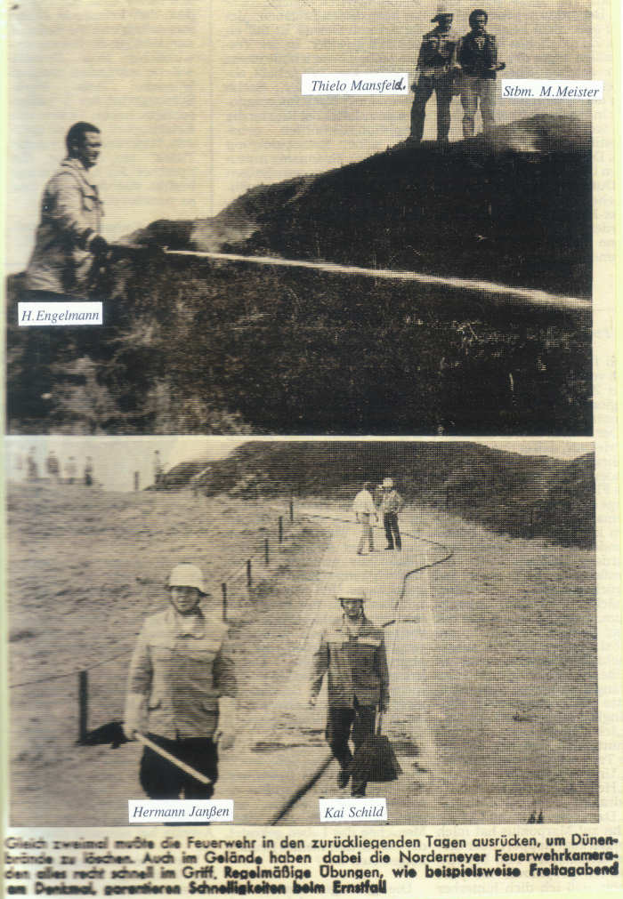 Dünenbrand am 26.06.1996 Dünenbrand am 26.06.1996