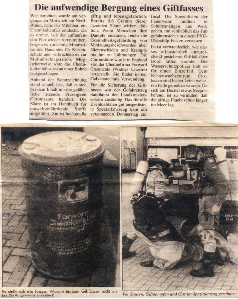 Der Gefahrenzug des Landkreises im Einsatz. - 08.10.1997 Der Gefahrenzug des Landkreises im Einsatz. - 08.10.1997