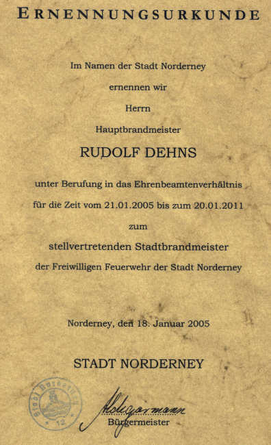 2. Amtszeit von StBm. Peter Heckelmann und Stellv. StBm. Rudolf Dehns - März 2005