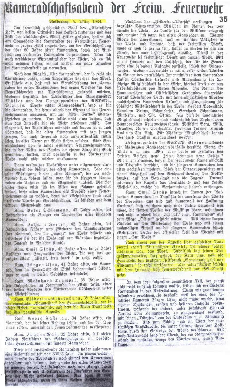 Umzug mit dem "Kriegerverein" - November 1934