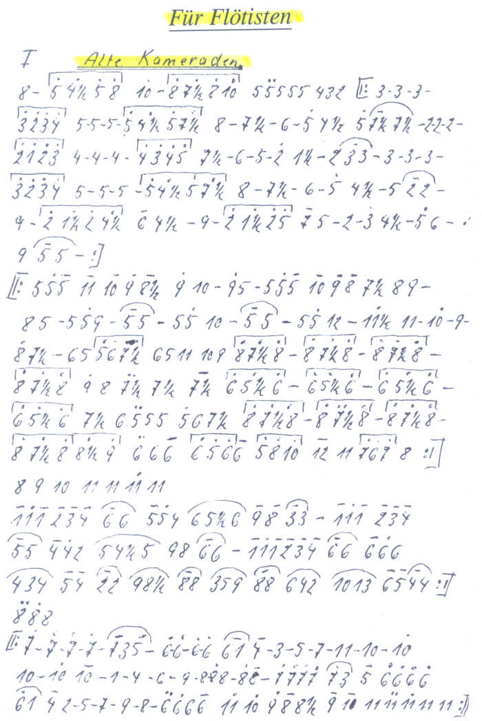 Umgeschriebene Noten von Wilhelm Wolff Umgeschriebene Noten von Wilhelm Wolff