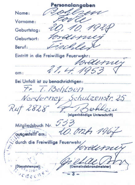 Tambourmajor Fokke Bohlsen