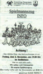 Der Spielmannszug hat ein neues "Logo" - 04.11.1994