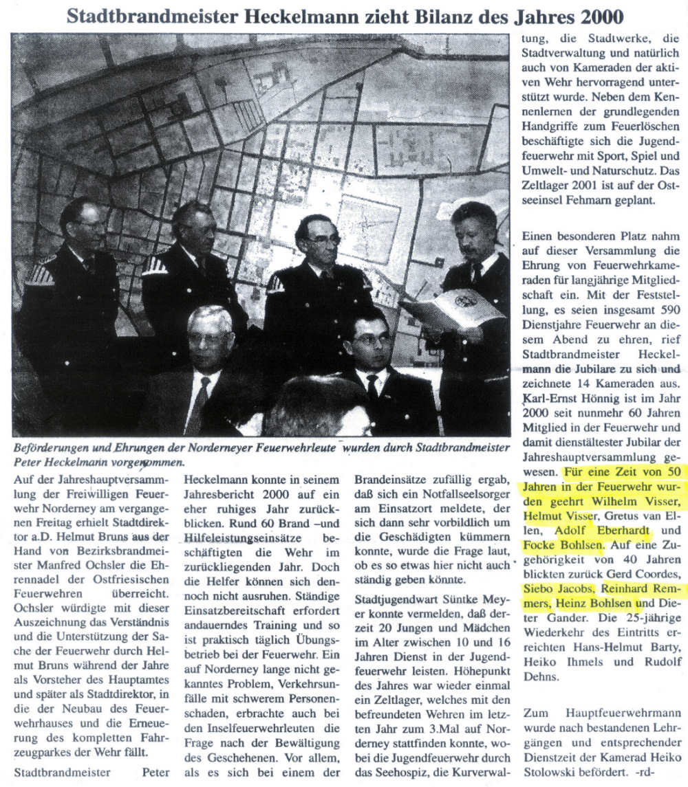 Ehrungen für 50 und 40-jährige Zugehörigkeit - 2000 Ehrungen für 50 und 40-jährige Zugehörigkeit - 2000