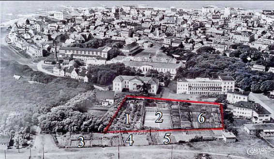 eine Luftaufnahme, die um 1950 entstand