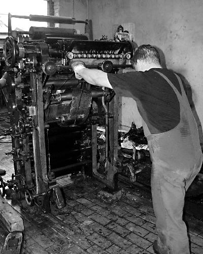 historische Druckmaschine Marke MAN