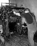 historische Druckmaschine Marke MAN,