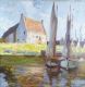 Greetsiel - Abendstimmung / 1924 - Öl auf Holz - 60 x 61 cm